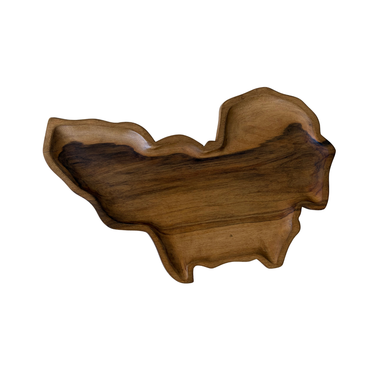TAPÉ - Plateau Afrique en bois bété de Côte d'Ivoire Green Kare