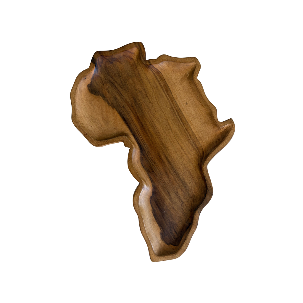 TAPÉ - Plateau Afrique en bois bété de Côte d'Ivoire Green Kare